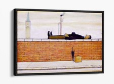 LS LOWRY, MAN LYING ON A WALL-