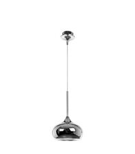 Nova Luce Lighting Cioto Dome Pendant Ceiling Light Metal Chrome Outside White