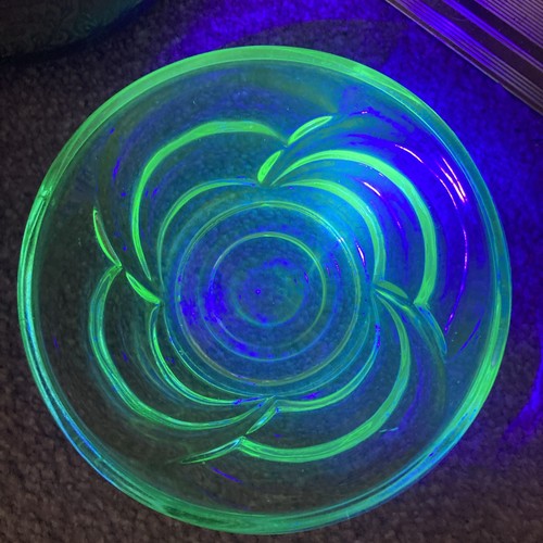 Uranium glass dish art - dish,