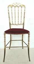 Mid Century Italian Brass Chiavari Chair, Ornate Vintage Italian Dining Chair.