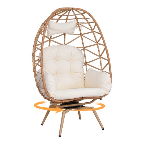 360 swivel rattan - egg, chair
