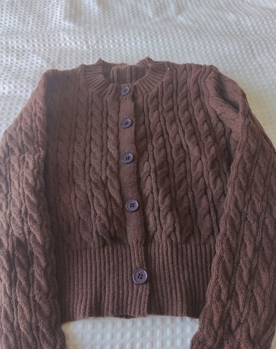 Chocolate brown cable - chocolate, knit