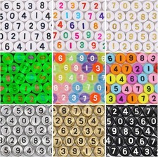 900pcs Number Beads for Bracelets，9 Colors 0-9 Number DIY Jewelry Making Brac