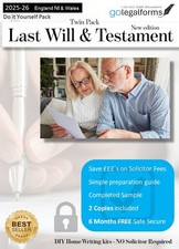 2 Person - Last Will & Testament Home DIY Writing kit + FREE Probate guide