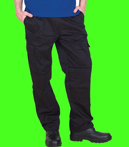 Mens black workwear trousers - black,