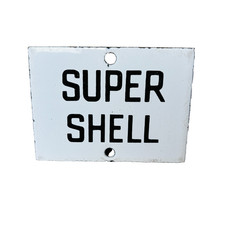 SIGN SUPER SHELL ENAMEL PETROL