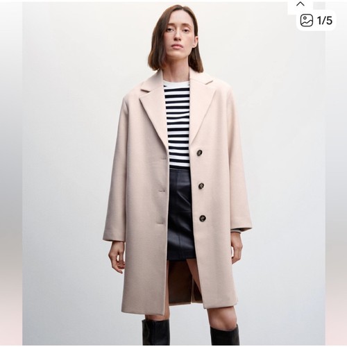Mango nude pink wool button - nude,