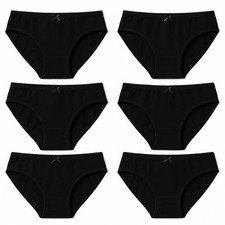 Black & White GIRLS BRIEFS SHORTS KNICKERS HIPSTER UNDERPANTS UNDERWEAR Cotton