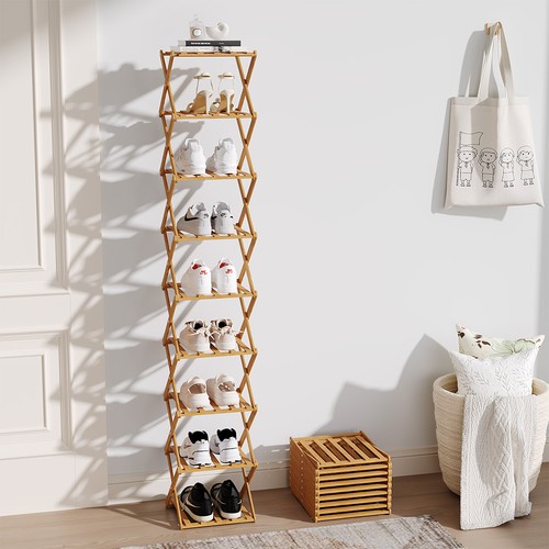 Folding tier bamboo shoe - tier,