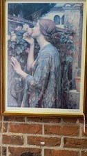 LARGE FRAMED PRINT JOHN WILLIAM WATERHOUSE " THE SOLE OF THE ROSE "