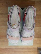 FREE SPIRIT SANDALS PURPLE + RED SUEDE LEATHER STRAPPY EASY FASTEN ZEAL UK 7