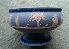 Wedgewood two shares of blue jasperware fruit bowl                    WW2411