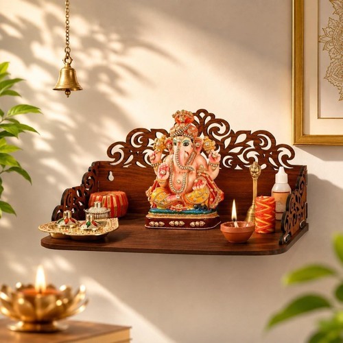 Wooden pooja mandir 12x9x6 - pooja,