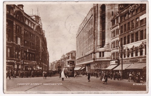 Market street manchester tram - market,