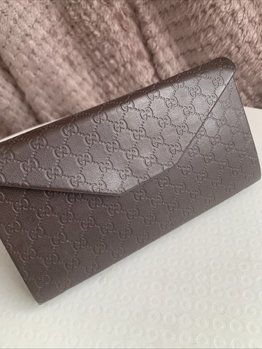 Brown leather glasses case - brown,