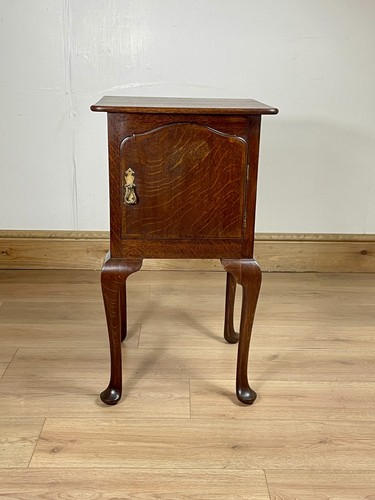 Antique oak bedside - oak, table