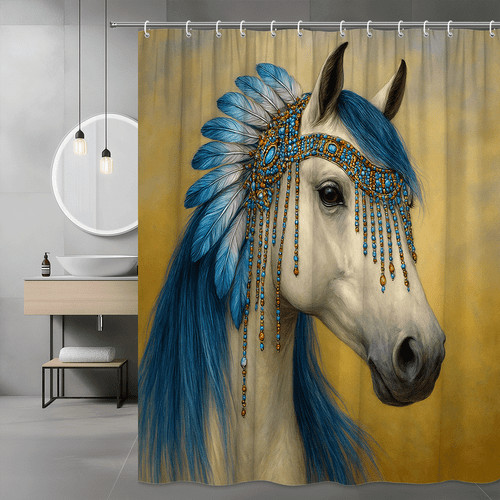 Elegant blue horse shower - elegant,