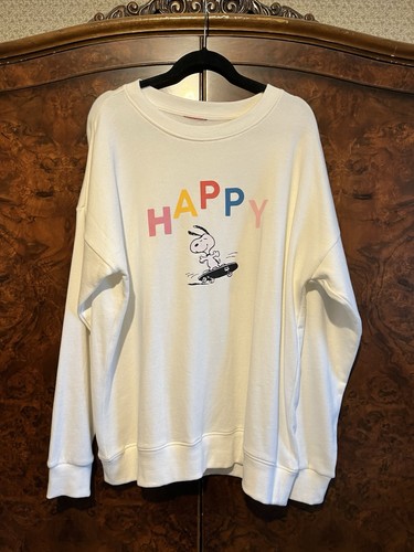 Snoopy cream happy sweat - snoopy,