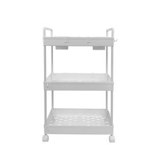 AMOS 3 Tier Rolling Storage Trolley Multi-Purpose Utility Cart on Wheels