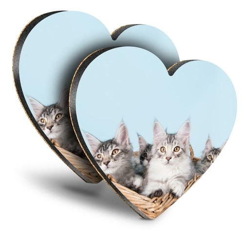 Heart mdf coasters - 2x,