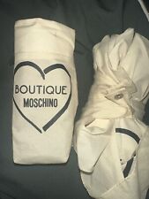 Moschino Boutique Umbrella In Beige & Black With Handy Travel Cover