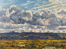 KEITH GARDNER RCA (b.1933) Oil on board “Dee Marshes At Little Neston. Evening”