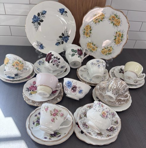 Vintage mismatched bone china - mismatched,