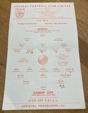 1965 - 1966 Arsenal Reserves v Cardiff City Football Combination 