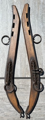 Antique pair wooden steal - wooden,
