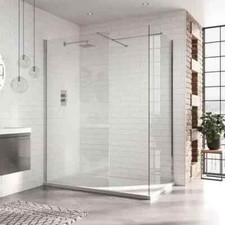 Aquadart Wetroom 10 Walk-In Wet Room Panel 1100mm in Matt Black AQ8415+AQ2050K