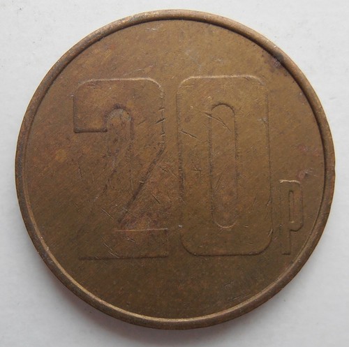 20p brass token - 20p,