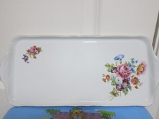 Vintage Leander 1946 RGK China Multi Colored Flowers Gold Rimmed Vanity Tray