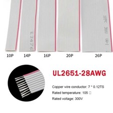 Grey Red Flat Ribbon Cable