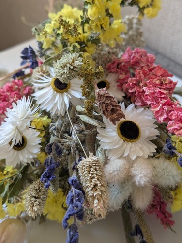 Dried flower bouquet yellow - flower,