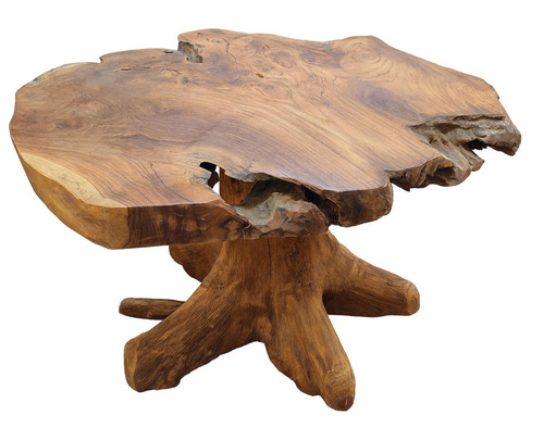 Teak root coffee table 80cm - root,