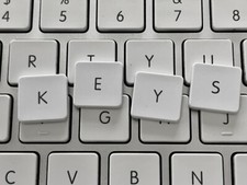 Apple Mac Wired UK Keyboard Spare/Replacement Keys - for A1243 - White Aluminium