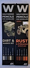 AK Weathering Pencils For Modelling Sets Dirt AK10044 and Rust AK10041