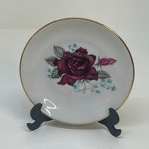 Thun dark pink rose saucer - rose,
