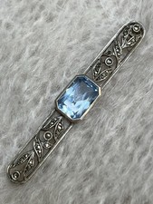 Antique Silver Bar Brooch with