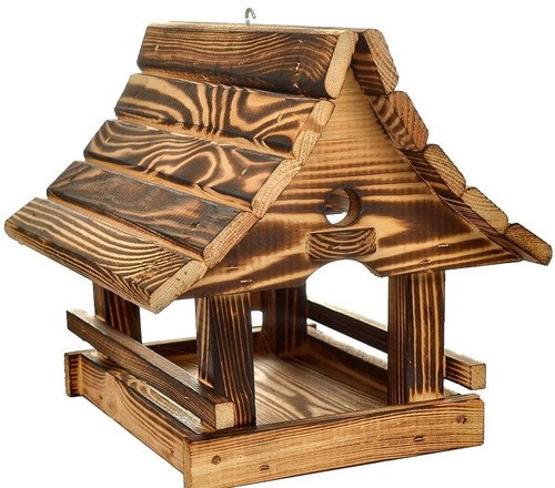 Wooden bird feeder elegant - -,