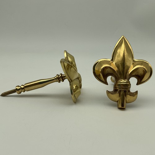 Pair vintage brass - brass, fleur