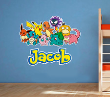 Custom Personalised Pokemon Bedroom Nursery Wall Sticker Decal #4