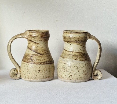 Pair signed studio pottery - studio,