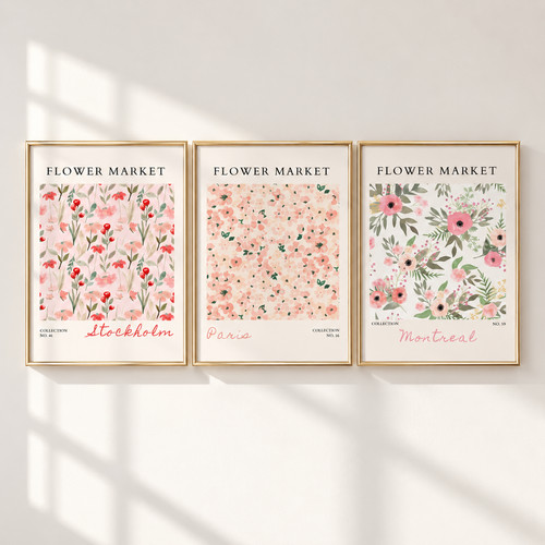 Flower market prints set - prints, 3