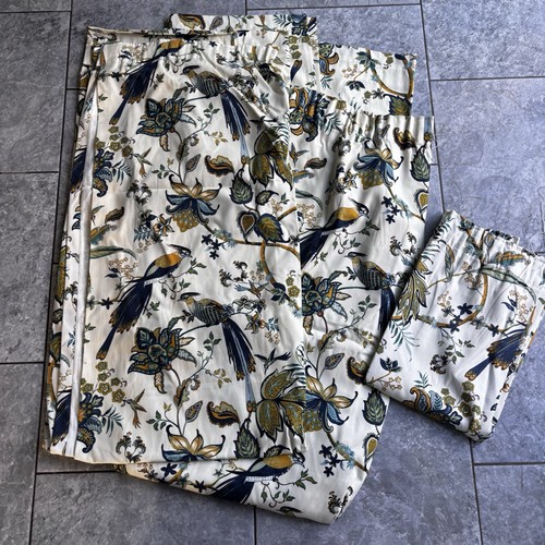 Lined curtains bird floral - lined,