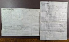 1861 2x Vellum Documents for