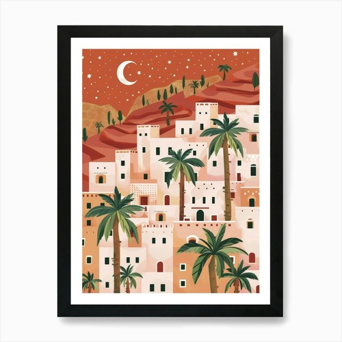 Moroccan village art print - moroccan, 2