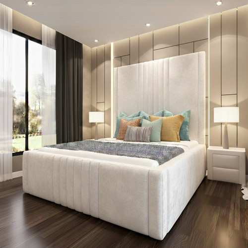 Luxury plush fabric bed frame - plush,