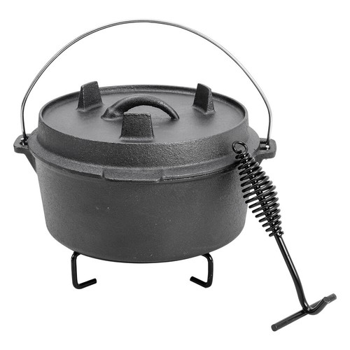Cast iron stew pot - cast, camping