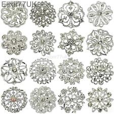 5-100 SILVER CRYSTAL BROOCH JOBLOT BRIDAL WEDDING BOUQUET WHOLESALE LOT DIY UK